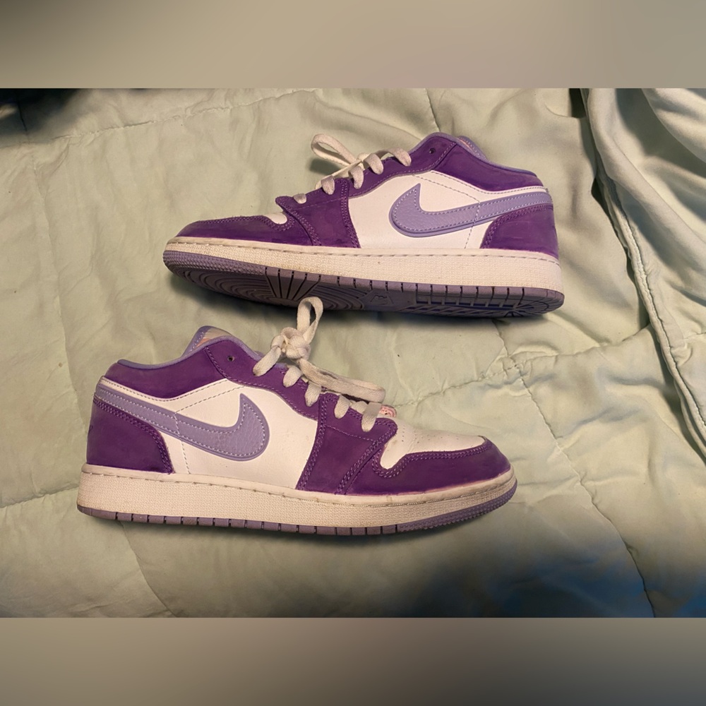 Women’s Custom Air Jordan 1 Low – Purple Suede (Size 7Y/Women’s 7)